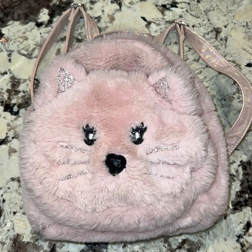 The Children’s Place Pink Furry Kitty 🐱 Backpack